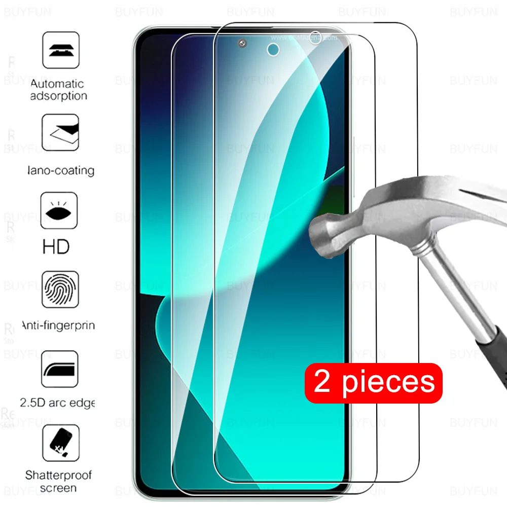 2 Pcs For Xiaomi 13T 13 T Pro Tempered Glass For Xiaomi 13TPro Mi 13T Pro Xiaomi13T Xiaomi13TPro 5G Screen Protector Phone Film