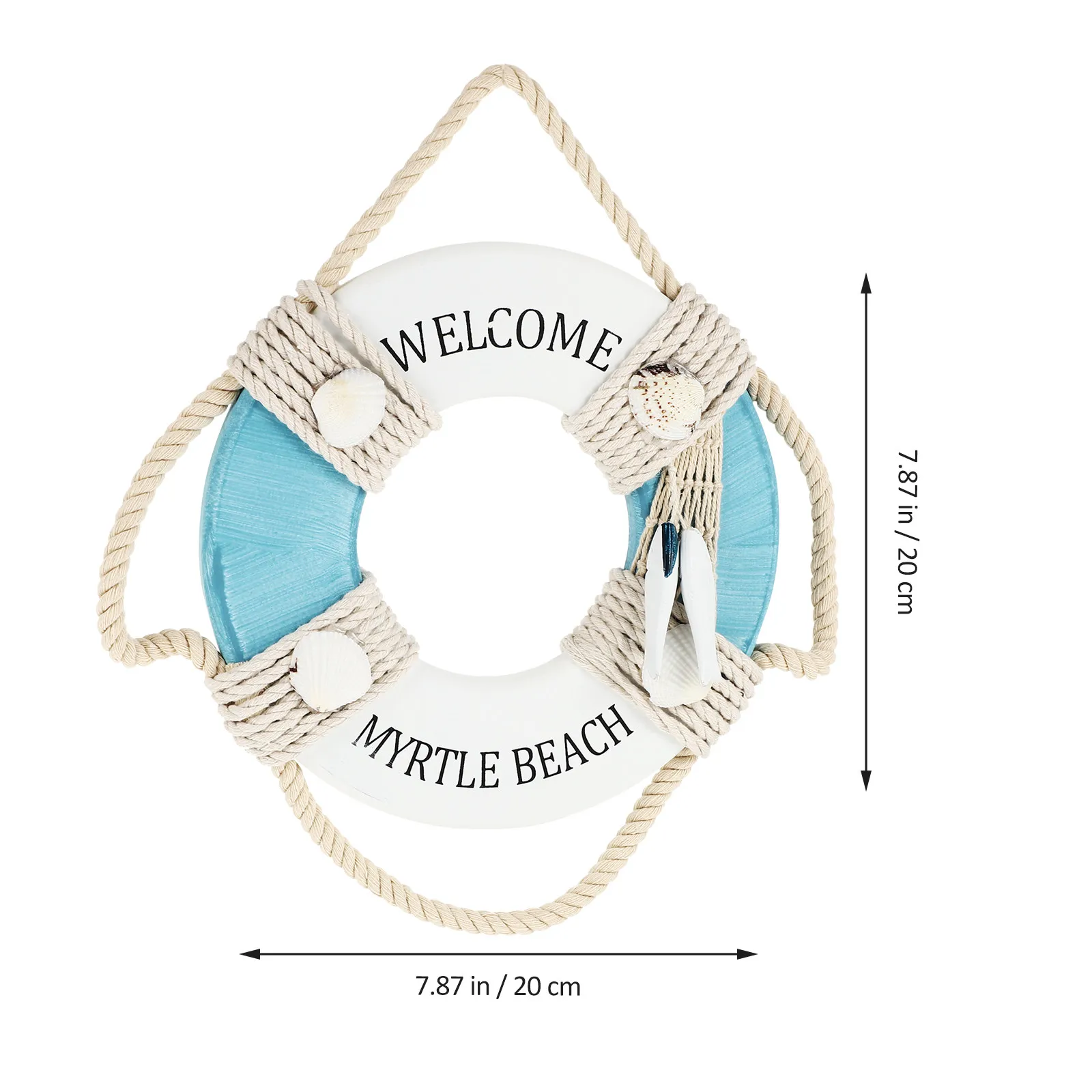 1Pcs Creative Mediterranean Swim Ring Hanging Decoration Natural Artistic Design Density Board Wall Ornament Home Office Bar
