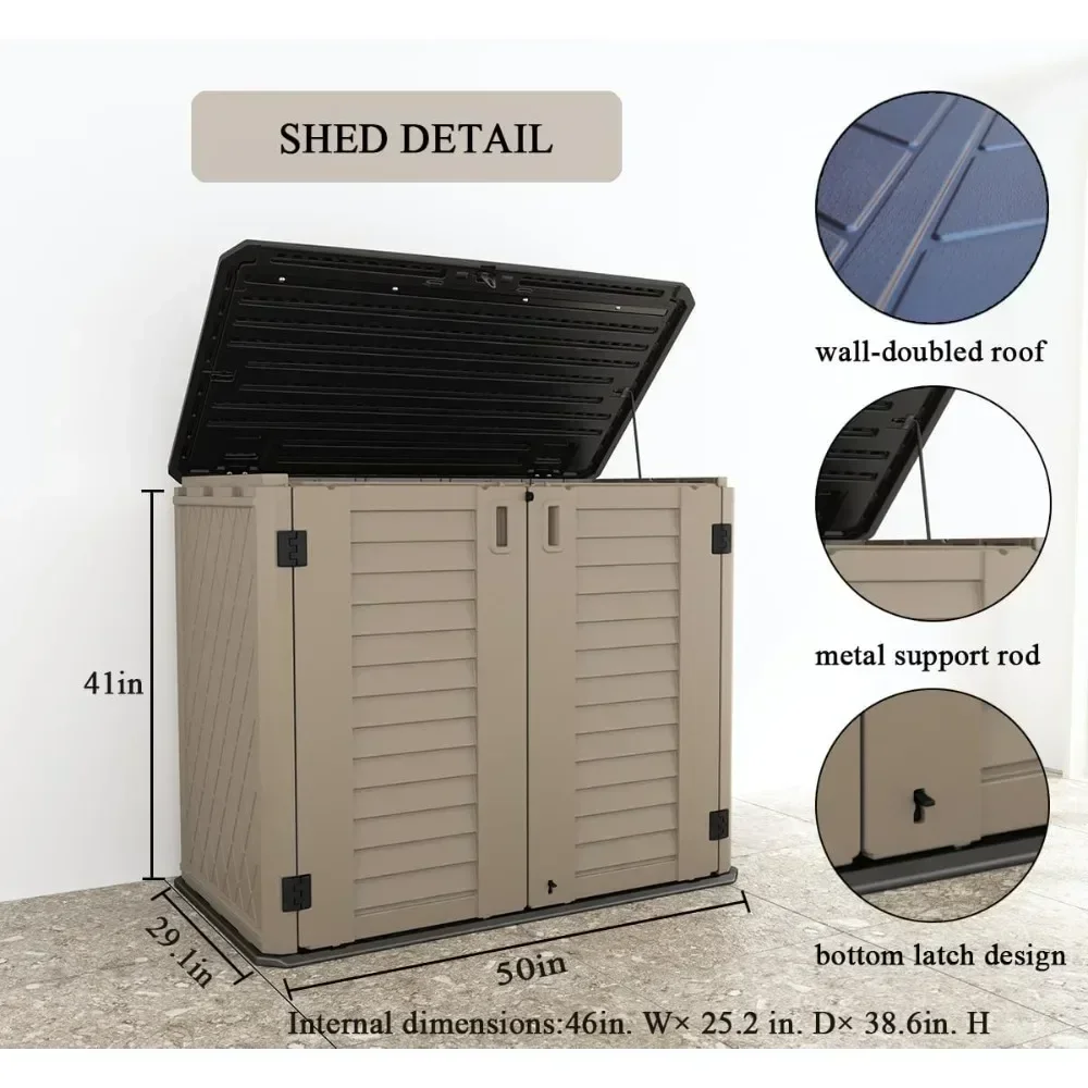 

Outdoor Storage Shed - Horizontal Storage Cabinet Waterproof for Garden, Patio, Backyard, Storage Box