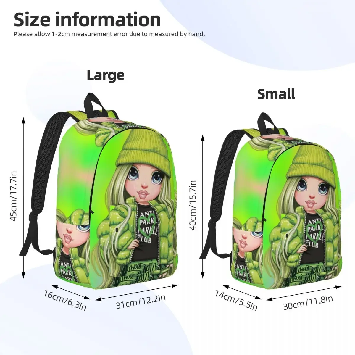 Rainbow High Jade Hunter zaino elementare High College School Student Book Bags Fit uomo donna Daypack viaggi all\'aperto