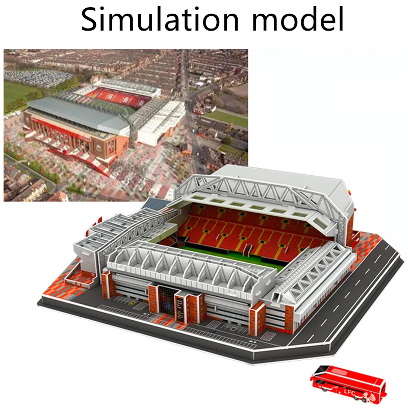 Children 3D Puzzle Toys Simulated Football Field Building Model Paper Early Education Hands on Ability Football Fan Gifts TMZ