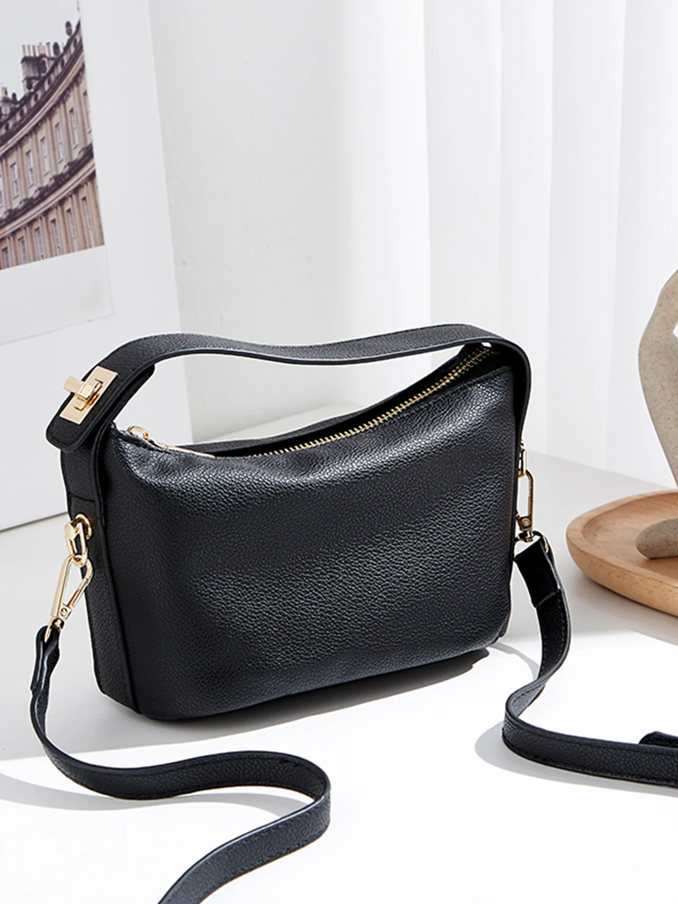 

Новый стиль, минималистичная однотонная универсальная женская сумка через плечо и через плечо