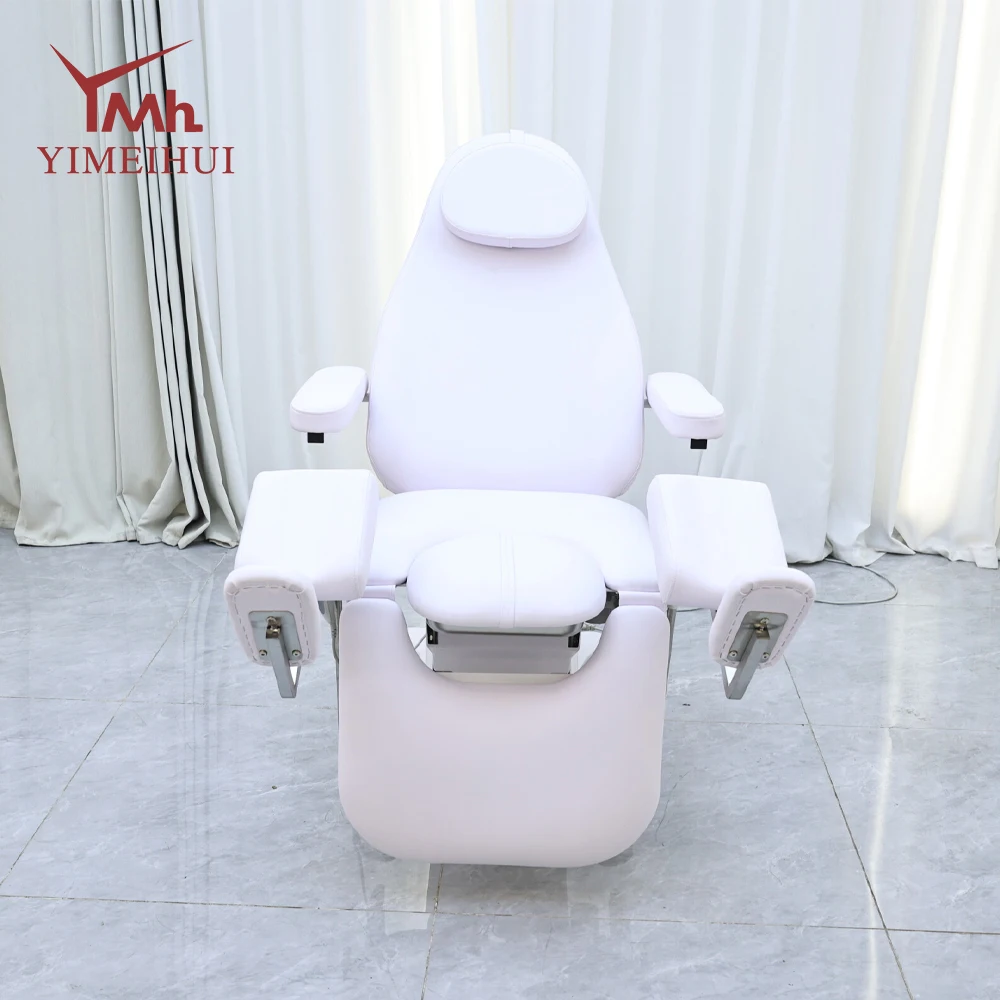 سرير فحص طاولة توصيل أمراض النساء في المستشفى، سرير تجميل كهربائي أبيض