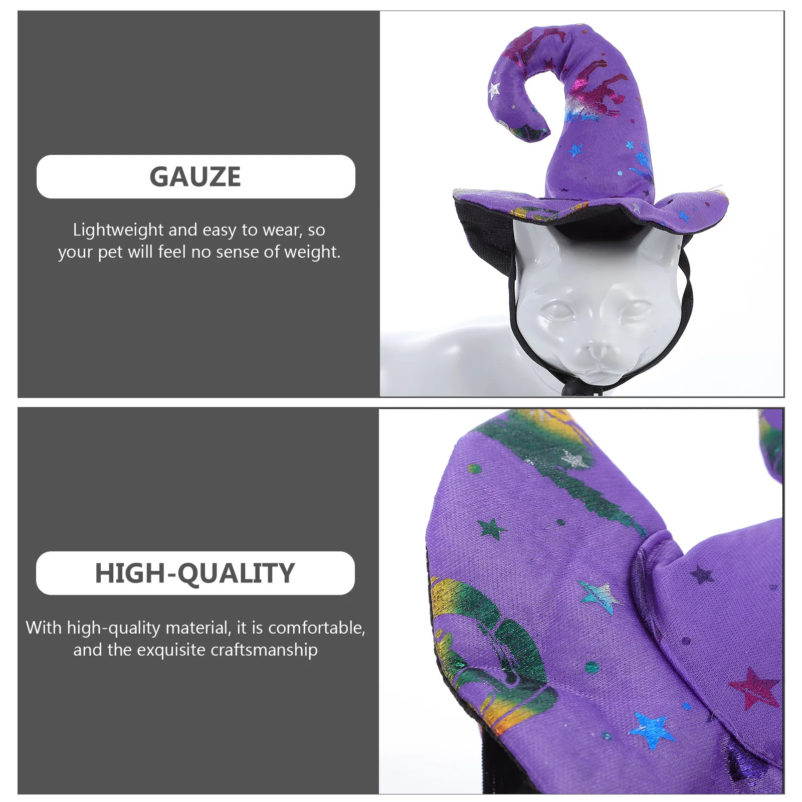 

Halloween Pet Hat Washable Reusable Durable Cosplay Cat Dog Festival Costume Accessory Elastic Cap Pet Dog Hat