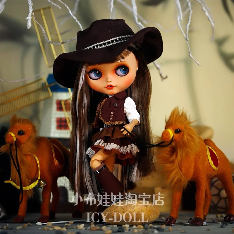 

ICY DBS Blyth Doll Clothe Europe And The United States Western Cowboy Trend Suit With Cap For OB24 Azone Blyth Daily Dress Up