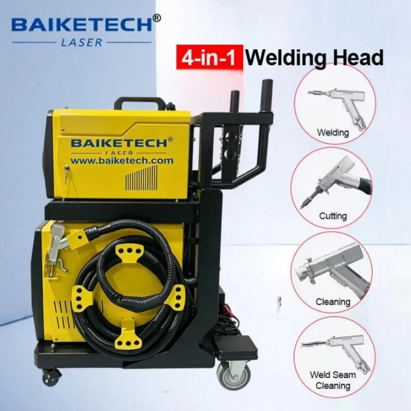 4-in-1 Handheld Fiber Laser Welding Machine, Easy Mobility & Compact Structure, Multi-function Laser Tool for On-site Metal Weld