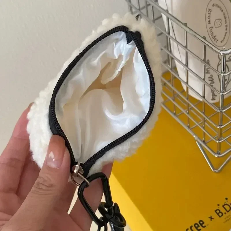 Rice Ball Weiche Plüsch Geldbörse Geld Reißverschluss Organizer Brieftasche Student Schultasche Anhänger Kopfhörer Schlüssel Kleine Designer Aufbewahrungstasche