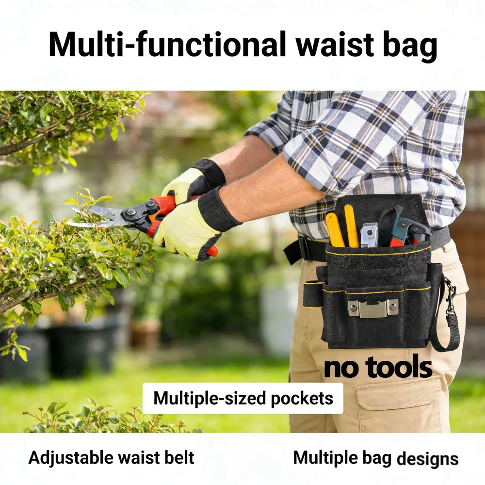 Elektriker-Werkzeugtasche mit Hüftgurt, Wasserdichter Oxford-Stoff-Organizer, Multifunktionale Werkzeugtasche für Handwerker – Detail 5