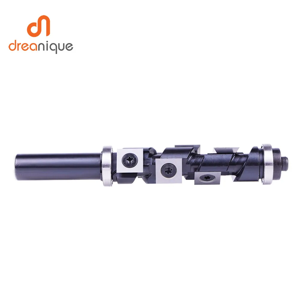 Imagem -03 - Dreanique-carbide Insert Flush Trim com Rolamentos Superior e Inferior 19 mm Dia x Shank Router Bit para Carpintaria Corte 1pc