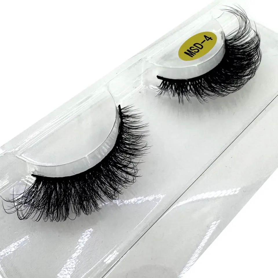 Nuevo par de pestañas postizas cat eye esponjosas, visón falso, dramáticas, largas y gruesas, para maquillaje 5