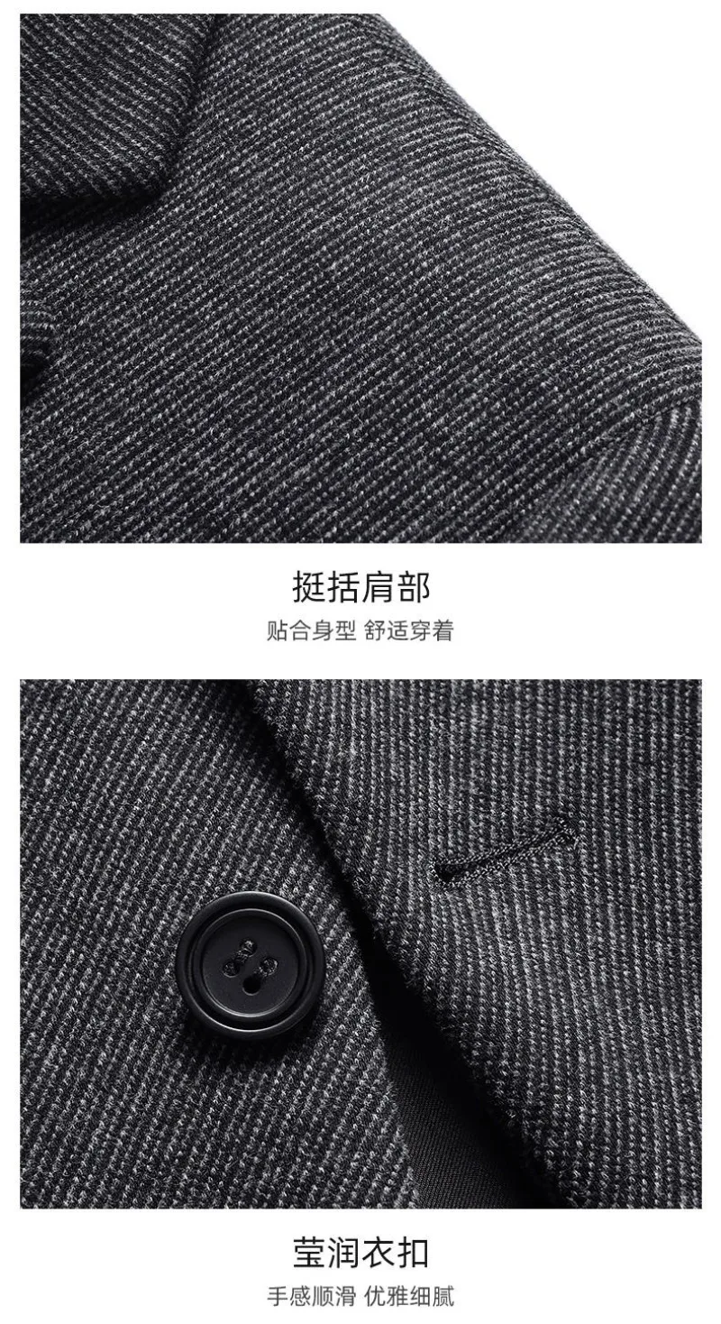 السترة الجديدة للرجال موضة الأعمال في الهواء الطلق مأدبة الصوف سميكة تنوعا فستان استضافة الزفاف ، الممثل شهم سترة غير رسمية #5