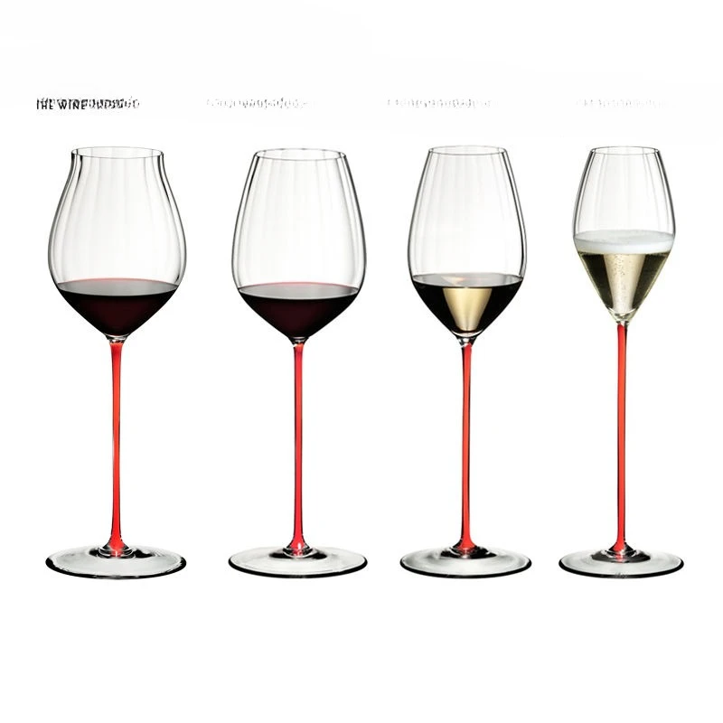 

Color pole handmade crystal red wine glass elegant prism super high foot champagne glass