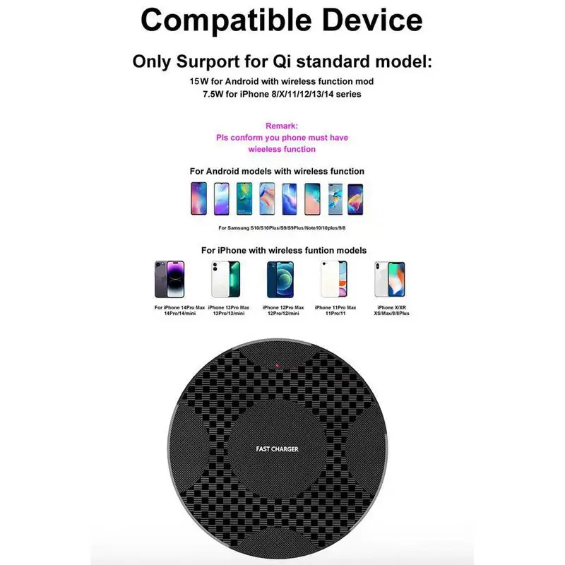 Fast Wireless Charger Wireless Charger Pad Ultra Slim Wireless Charging Stand Wireless Cell Phone Charging Station For Most Cell