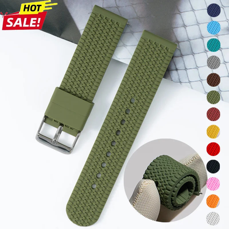 Für Omega Dornschließe Silikon-Uhrenarmband 18/20/22mm Gummiarmband Universelles Armband für Huawei-Uhr Ersatz-Armband