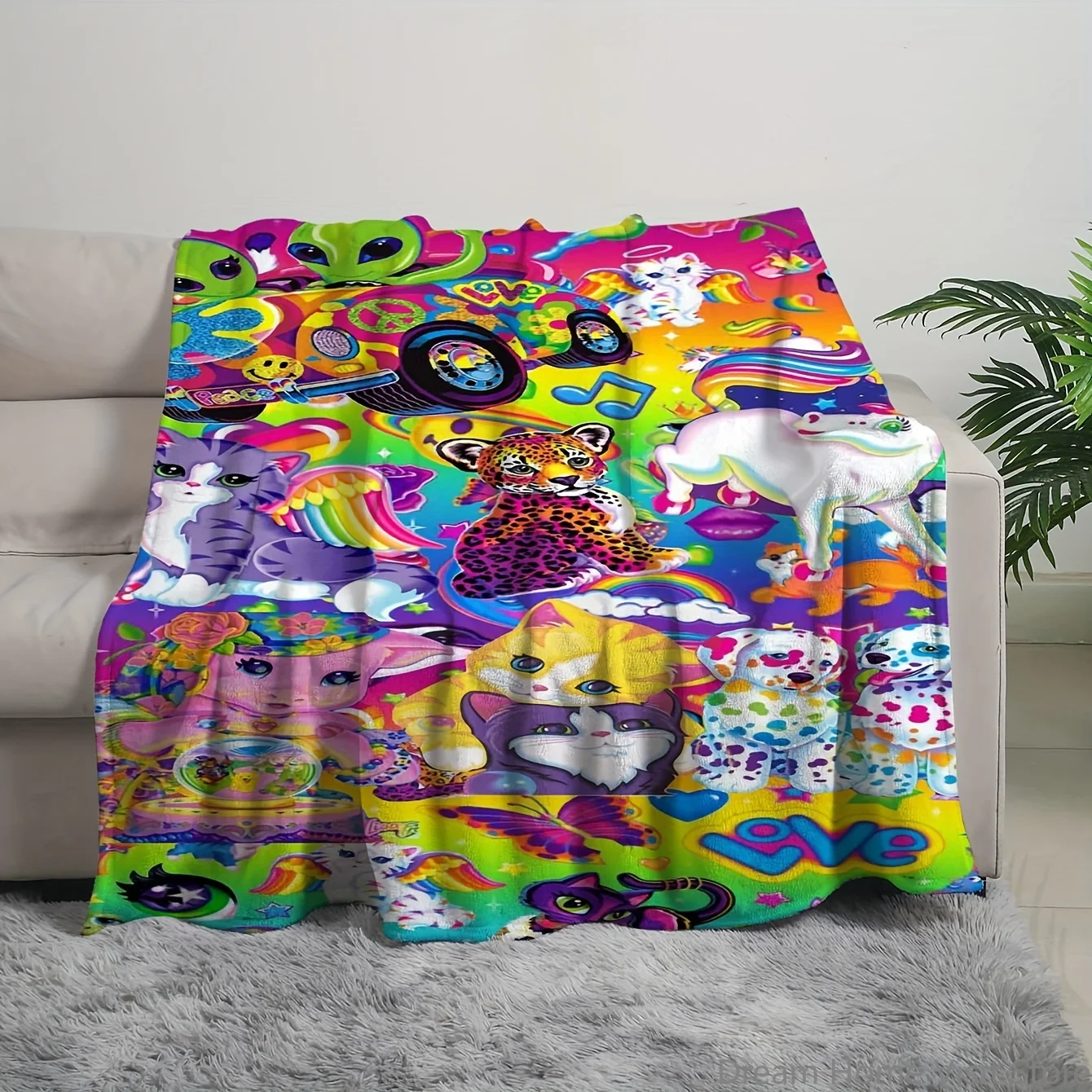 

1PC Cute Little Leopard Element Plush throw blanket,suitable for sofas, beds, offices,travel,camping chairs,Bedroom warm blanket