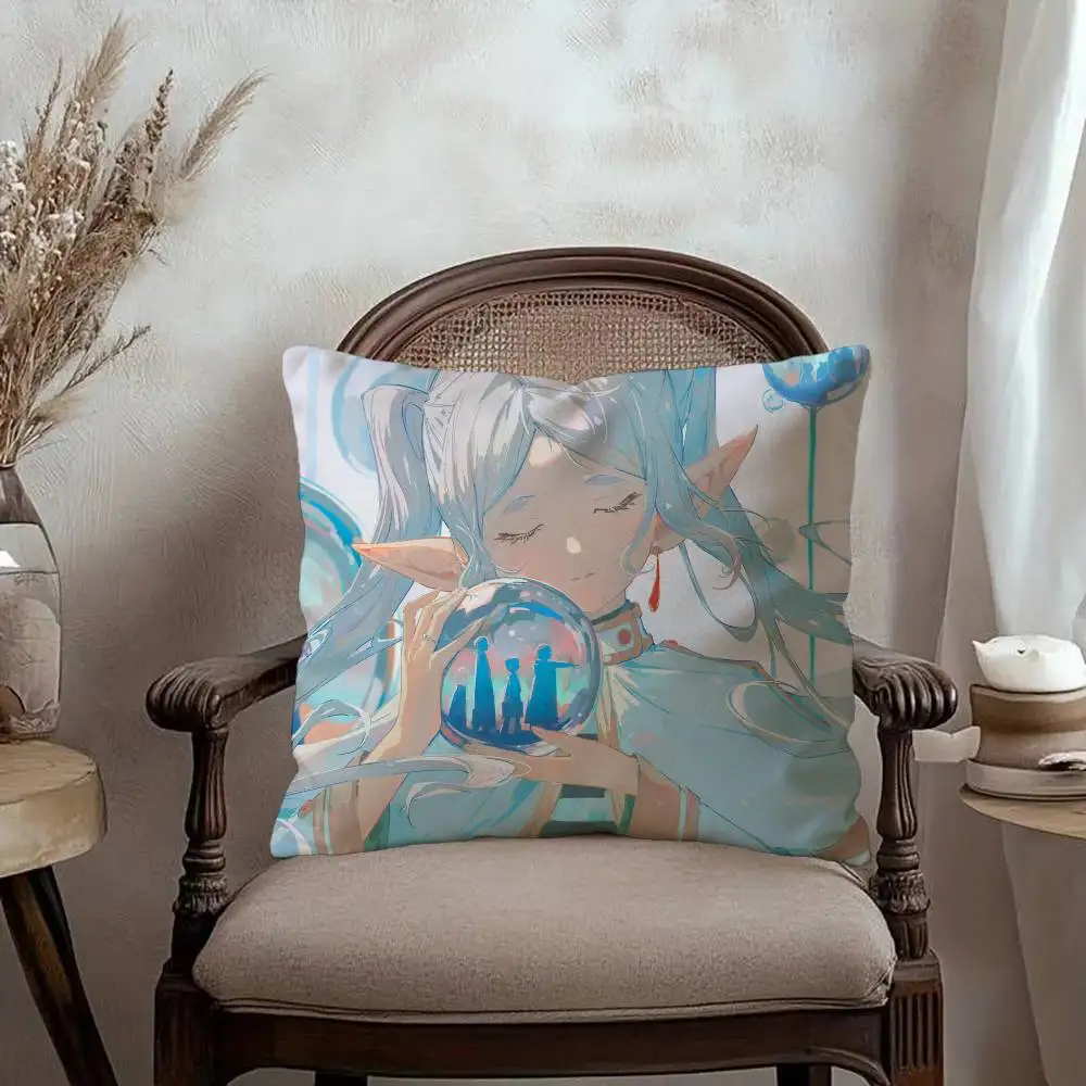 Japanese F-Frieren Anime Cushion Cover Decorative Pillow Sofa Home Decor case pillow cases