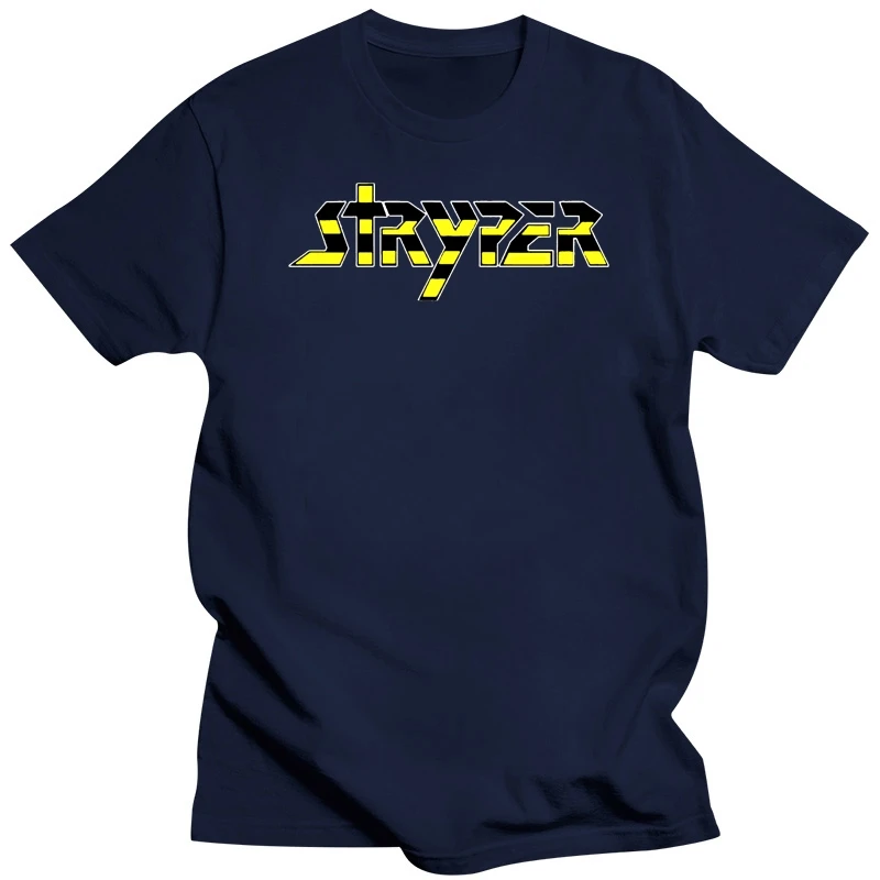 Stryper Yellow And Black Letters Design Men's T Shirt Summer Short Sleeve Shirt Cotton High Quality Black Tops S-XXXL