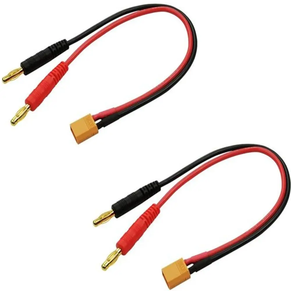 2 Pcs RC Cable Male XT30 Charging Cable with 4mm Banana Gold Plug for RC Lipo Battery Plug Charge Cable Wire