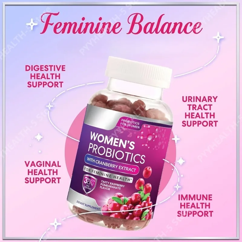 

Probiotics for Women Gummies with Cranberry - 6 Premium Strains for PH Balance - Women Probiotics for Digestive Health