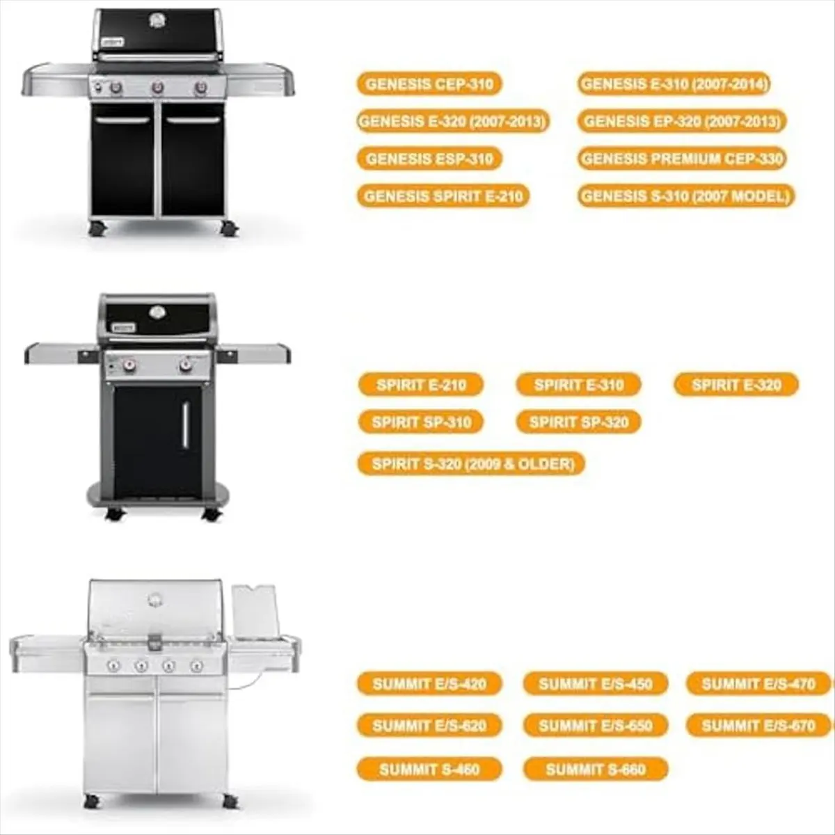 Rodízio com Trava ABJS 70360 (4 Peças) com Inserto para Grelhadores 300, Modelos S-310, S-320, E-310, E-320, S-330