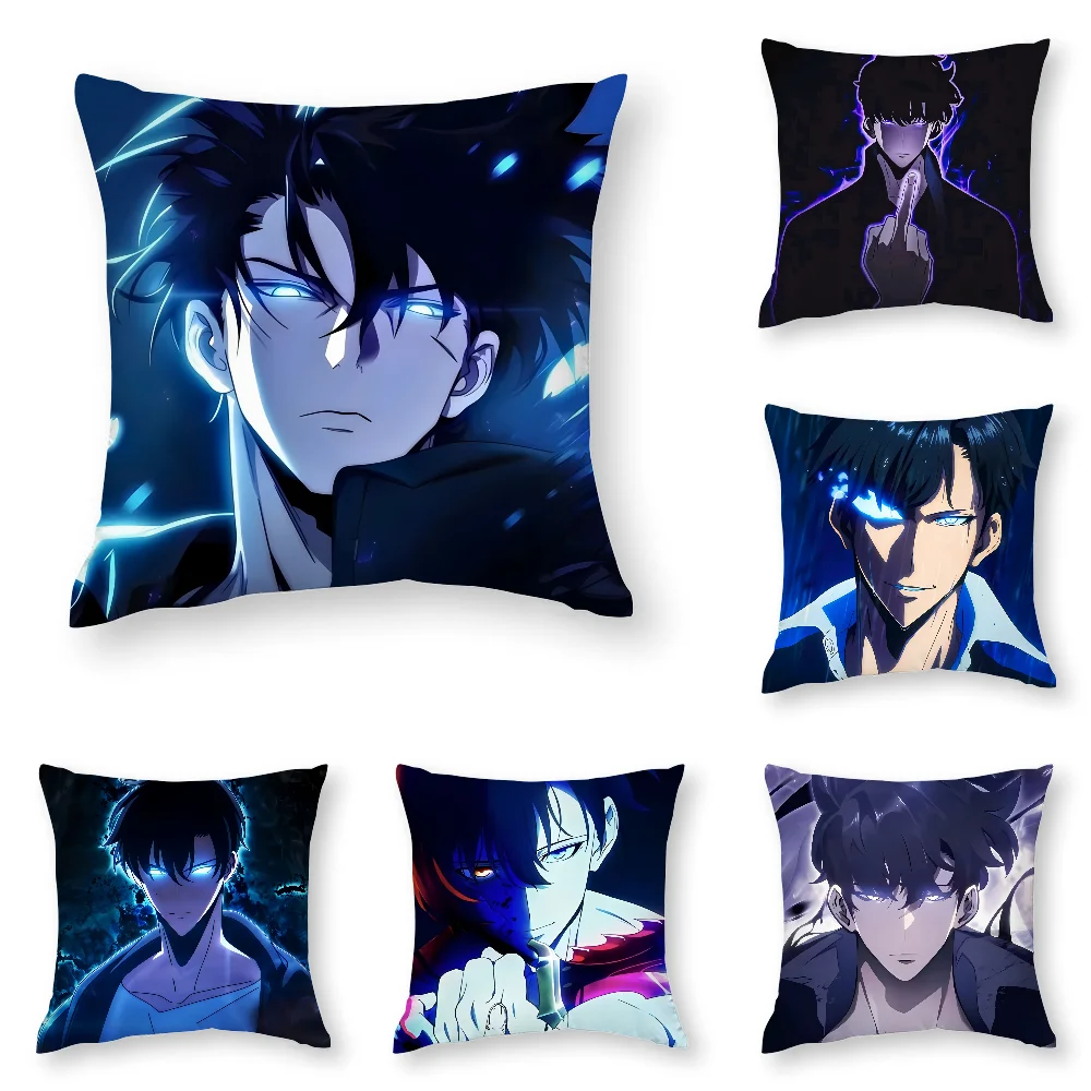 

Hot Anime S-Solo Leveling Pillow Case 3D Print Polyester Fiber 45*45 cm Home Sofa Throw Pillow Cover Decoration Festival Gift