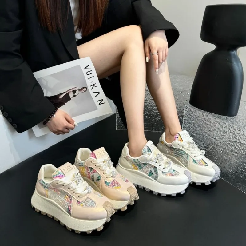 summer 2024 New Fashion Summer Woman Casual Shoes For Woman Platform Sneakers Female Lace up Tennis designer shoes