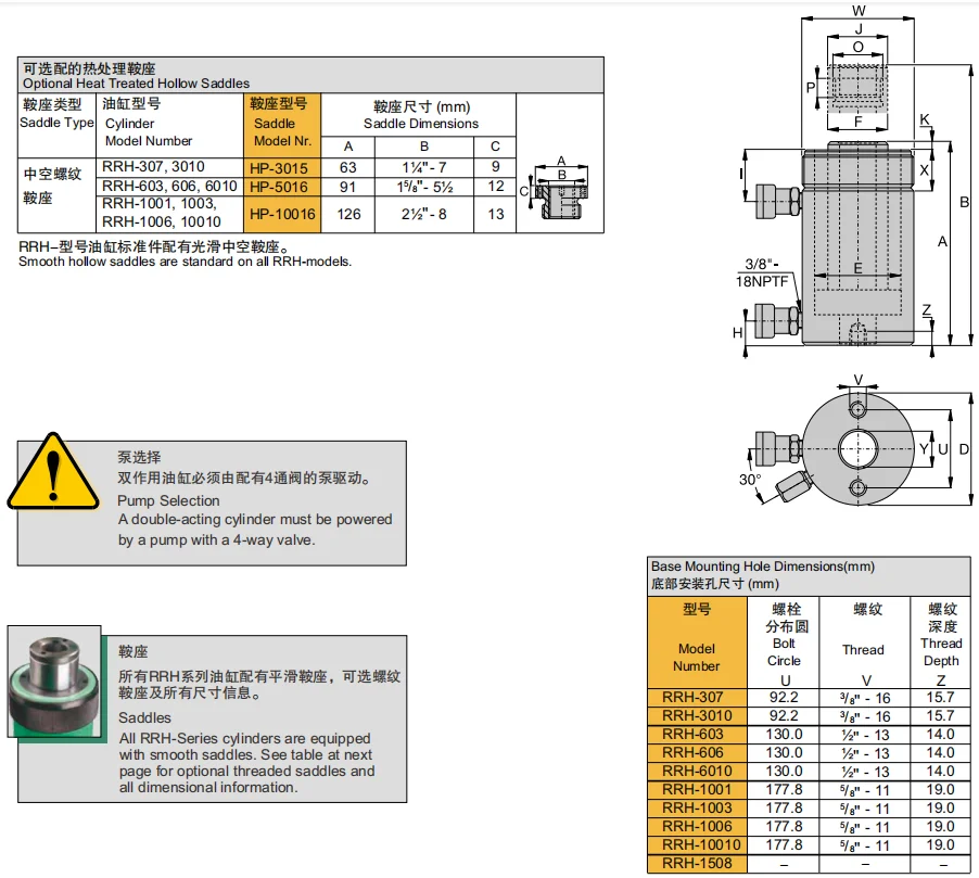 Same Double Acting 60 Ton Hollow Plunger Hydraulic Ram Cylinder Jack with Collar Thread