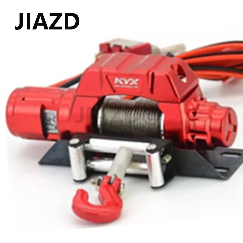 KYX Aluminum Alloy Electric Self-rescue Winch Single/Double Motor Capstan Windlass Hook for RC 1/10 Climbing Car TRX-4 KM2 Parts