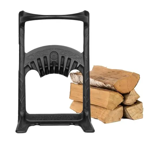 King XL Cast Iron Kindling Splitter, 9in. Opening | Fixed splitting blade, Protective safety ring, 17in. height, No axe