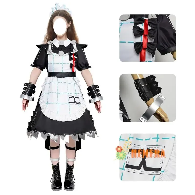 Аниме игра Zenless Zone Zero Косплей Костюм Корна Одежда Парик Униформа Косплей Викторианский домработничий женский комплект униформы горничной