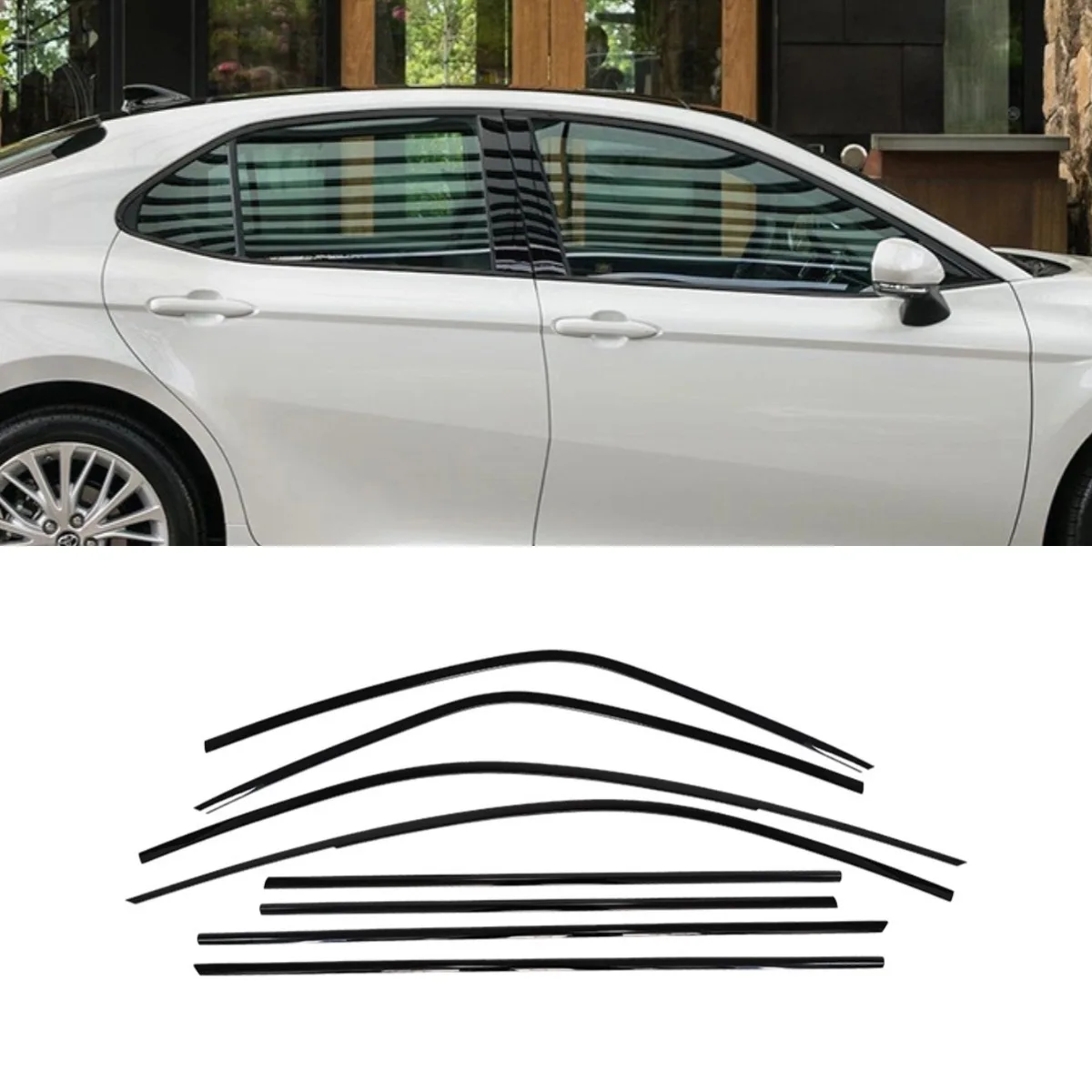 

Car Window Decorative Strip Stainless Steel Door Frame Exterior For Toyota Camry 2018-2024 Body Kit Car Accessories