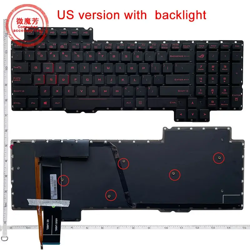 

RU/US/PO/SP English Keyboard for ASUS ROG G752 G752V G752VS G752VT G752VL G752VM G752VY V153062AS1-US 0KN0-SI1US11 Backlit