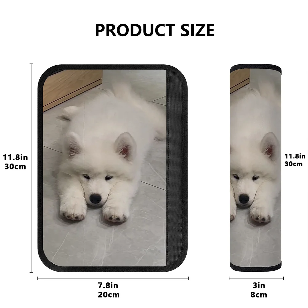 Samoyed Dog Seat Belt Shoulder Strap, Cute And Made Of Soft Polyester, These Comfortable Driving Additions Are A Must For Long J