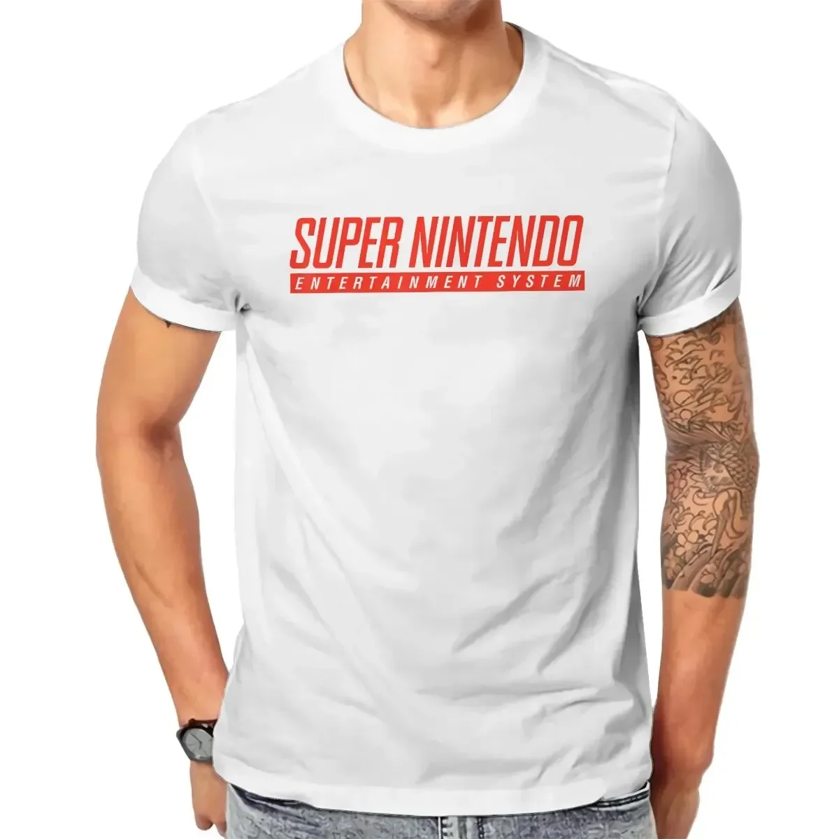 2024 NEW Style Super Nintendo Entertainment System Classic Men's Leisure Cotton Tee Round Neck Short Sleeve T-Shirt Perfect Gift