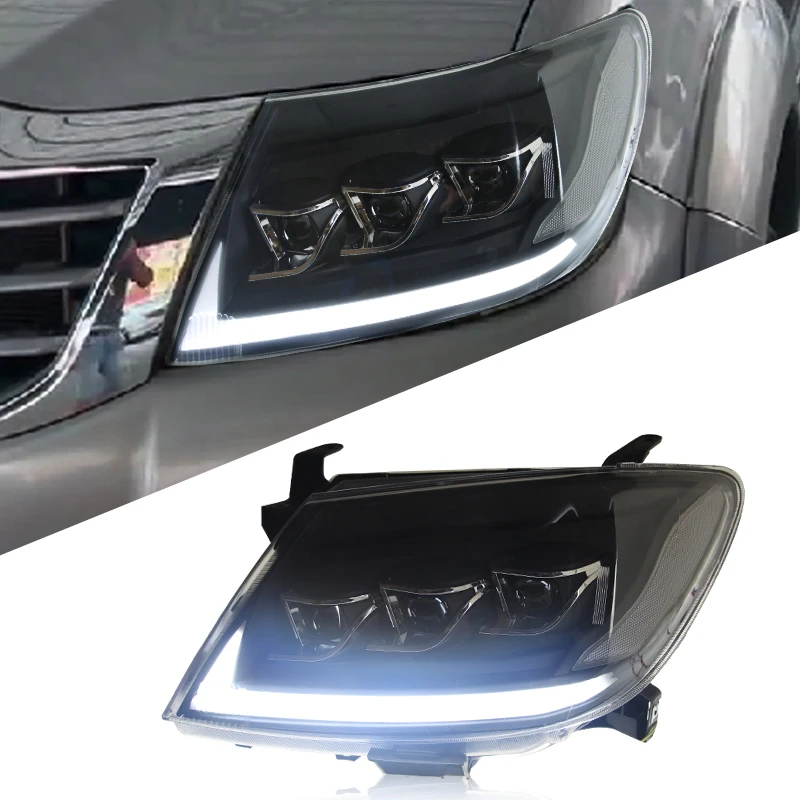 For Toyota VIGO 2012-2014 modified LED daytime running light flow light turn signal lens headlight assembly