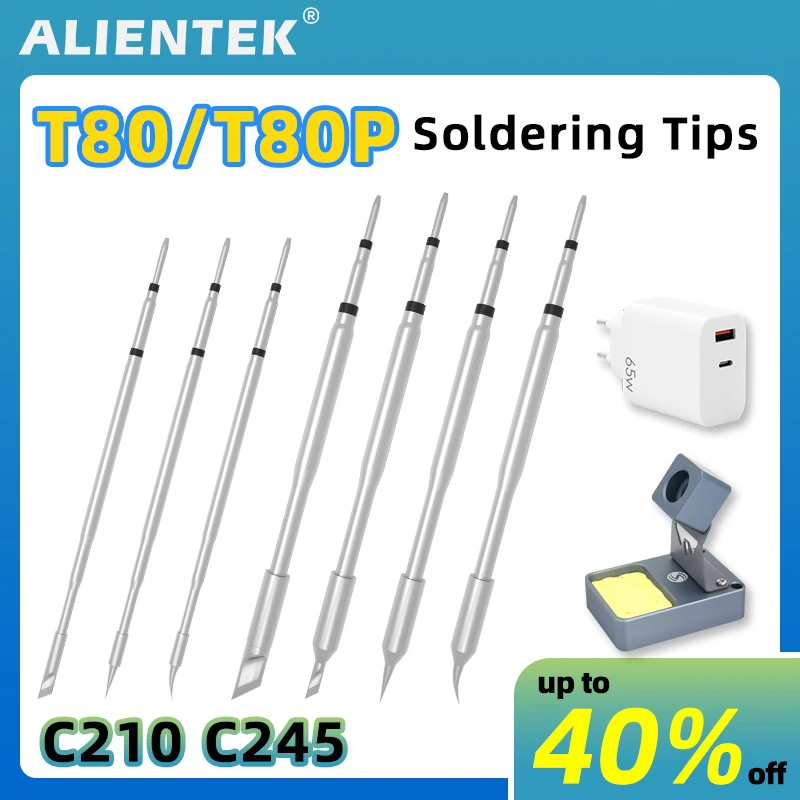 ALIENTEK Soldering Iron Tips T80/T80P T12 Tip C245 C210 Lead Free Heating Core Soldering Station Welding Tools T80-I KU K IS Tip