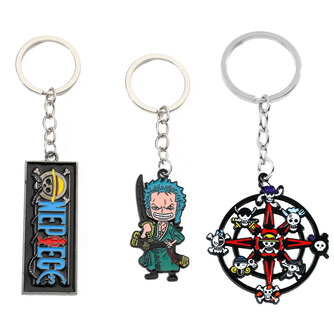 Anime cartoon skeleton rotating keychain, character cosplay car keyring, party gift