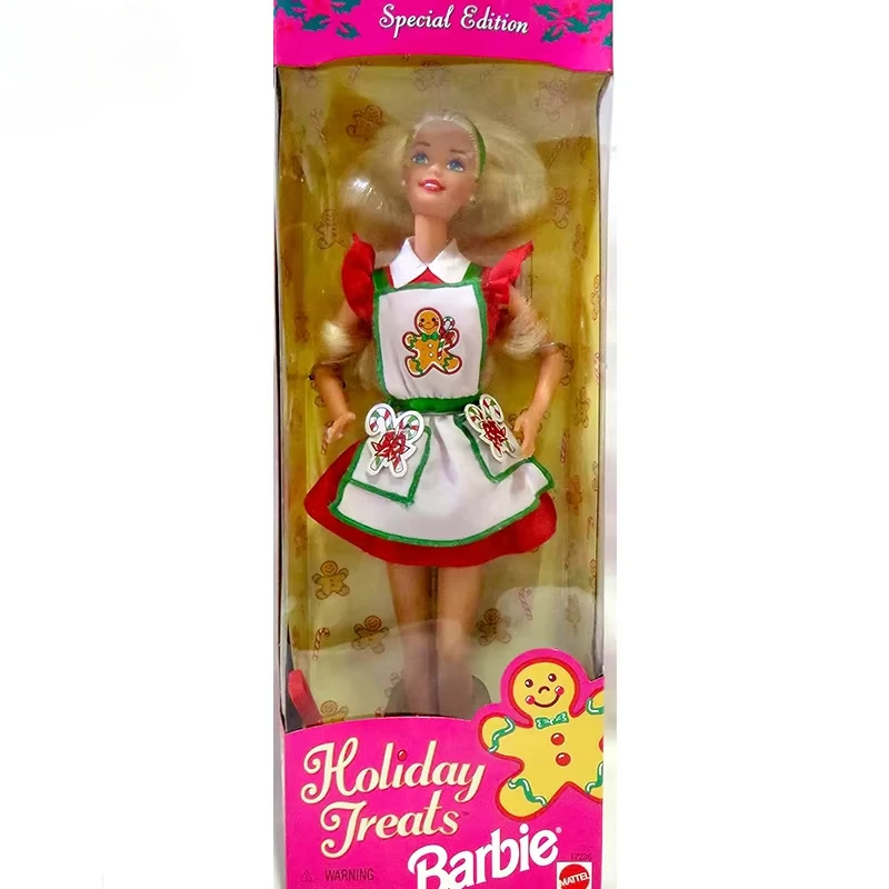 bambole-barbie-originali-vintage-anni-'90-dolcetti-natalizi-biondi-1997-vestite-per-servire-giocattoli-per-ragazze-accessori-edizione-speciale