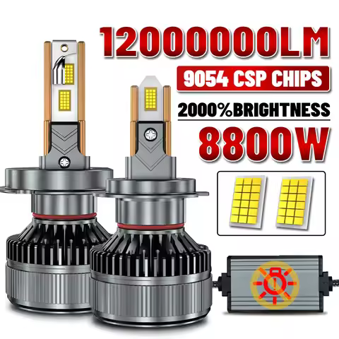 6 Copper pipes H7 LED Headlight Bulbs CANBUS H4 9003 HB2 Hi/Lo H1 H8 H9 H11 9005 HB3 9006 HB4 6000K LED Car Lights 12V 24V