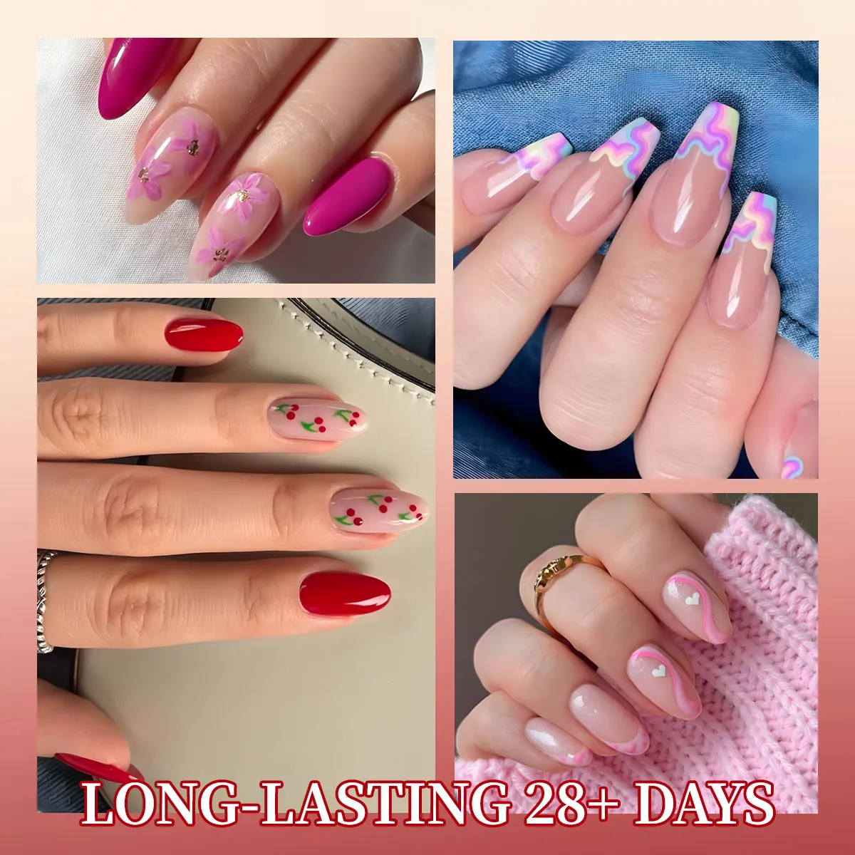 ชุดยาทาเล็บเจล VOKY 7 ชิ้น ชุดยาทาเล็บเจล UV กึ่งถาวร - รูปแบบของเหลว ชุดเริ่มต้นทำเล็บแบบโฮมเมด