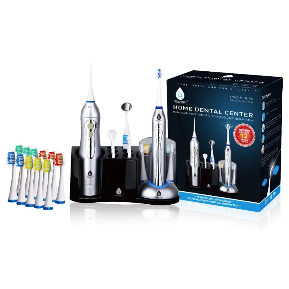 

rechargeable sonic toothbrush and rechargeable water flosser with 12 brush heads Electronic Tooth Brush Sonic Toothbrush