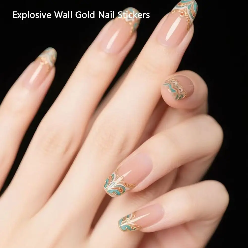 5D Luxurious 5D Nail Stickers Imitation Gemstone Shiny Palace Nail Art Stickers Three-Dimensional Elegant Design