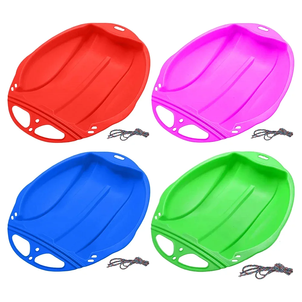 Outdoor Winter Plastic Skiing Boards Portable Downhill Sleds for Kids Adults Boys Girls