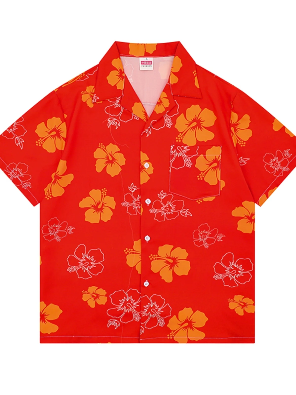 

Мужская свободная рубашка с коротким рукавом в цветочном стиле, гавайская, тайская, пляжная, в японском стиле INS, модный топ, дышащая, из полиэстера.
