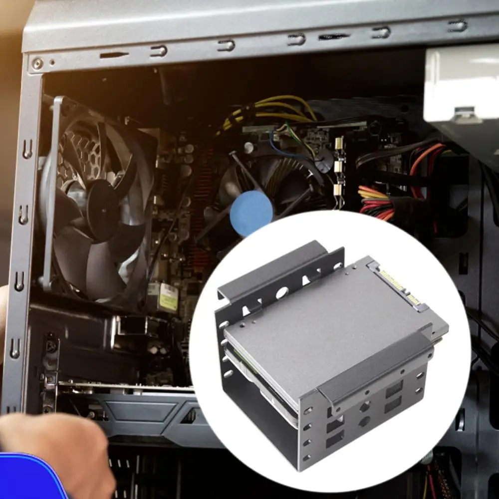 

4 Bay 2.5 inch to 3.5 inch SSD Hard Drive Caddy Chassis Internal Mounting Holder