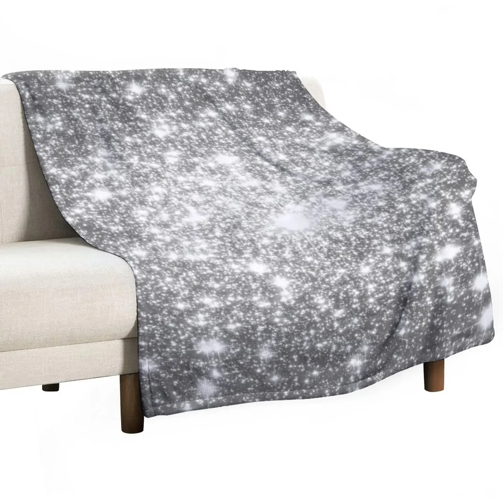 

Galaxy Sparkle Stars Silver Gray Throw Blanket Thins Blankets For Baby Blankets