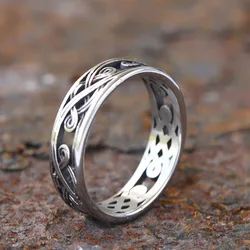 Vintage Celtic Knot Stainless Steel Viking Rings Fashion Openwork Nordic Ring For Men Biker Amulet Jewelry Gift