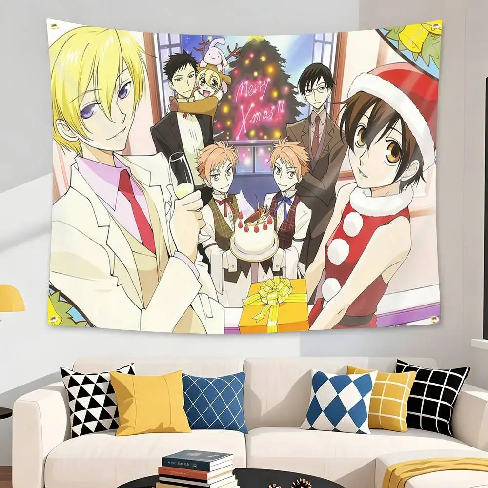 Classic Anime Ouran High School Host Club Flag Tapestry Banner for Bedroom Living Room Outdoor