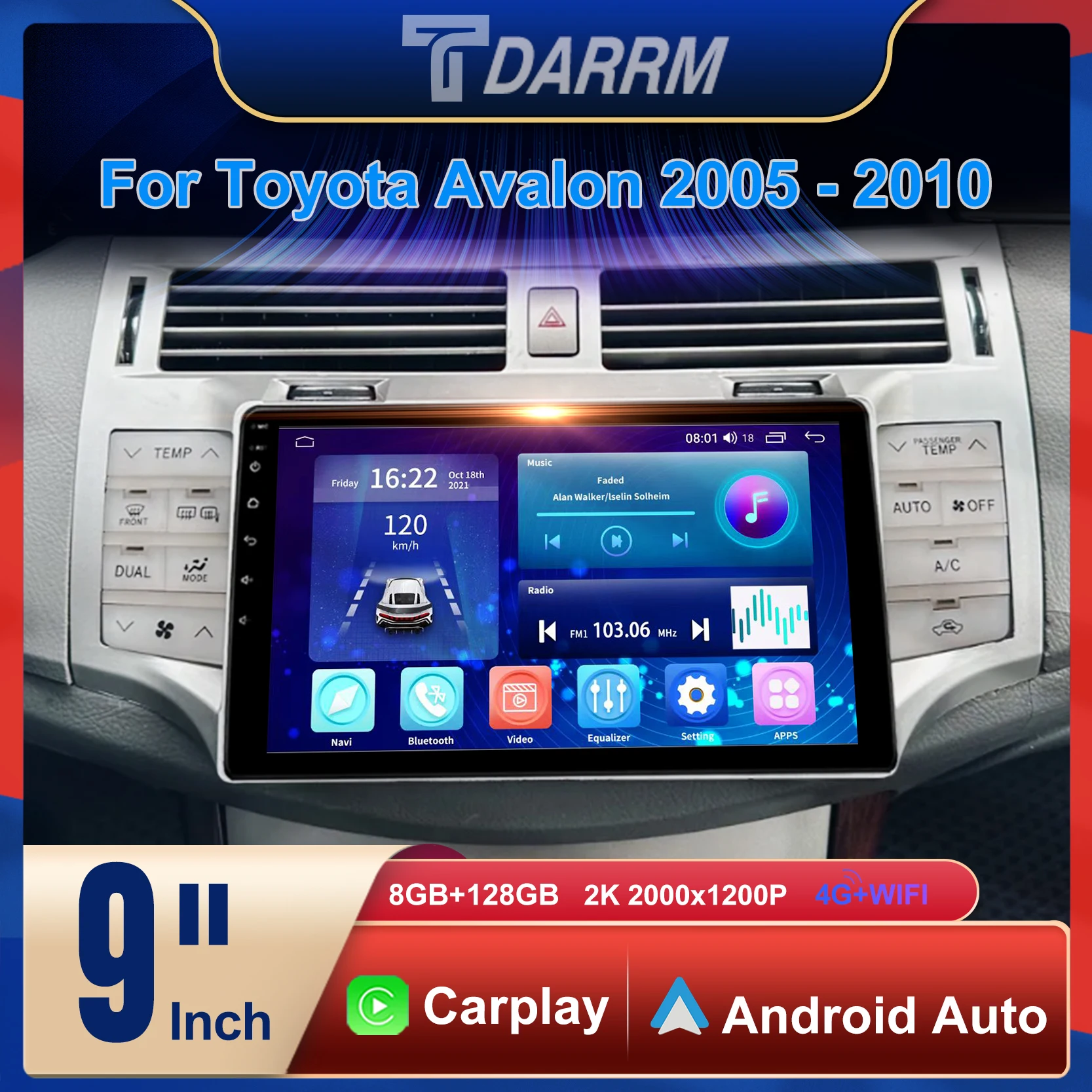

Car Radio Android Automotive Multimedia Player GPS Navigation Carpaly Screen Auto Stereo For Toyota Avalon 2005 - 2010