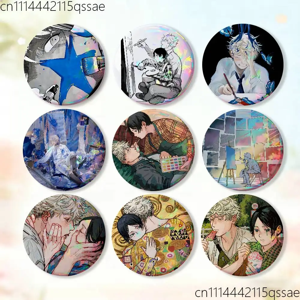 B-Blue P-Period 25/32/44/58/75mm Round Cosplay Pin Bag Decor Fans Collect Friends Gifts Brooch Souvenir